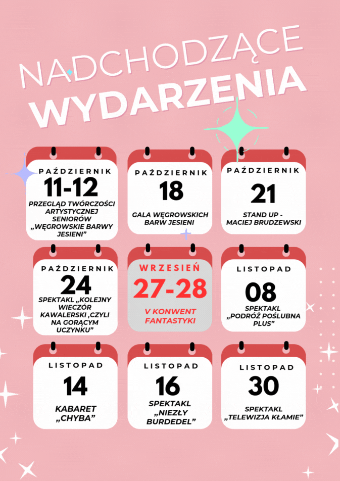 Terminy najbliższych wydarzeń Terminy najbliższych wydarzeń