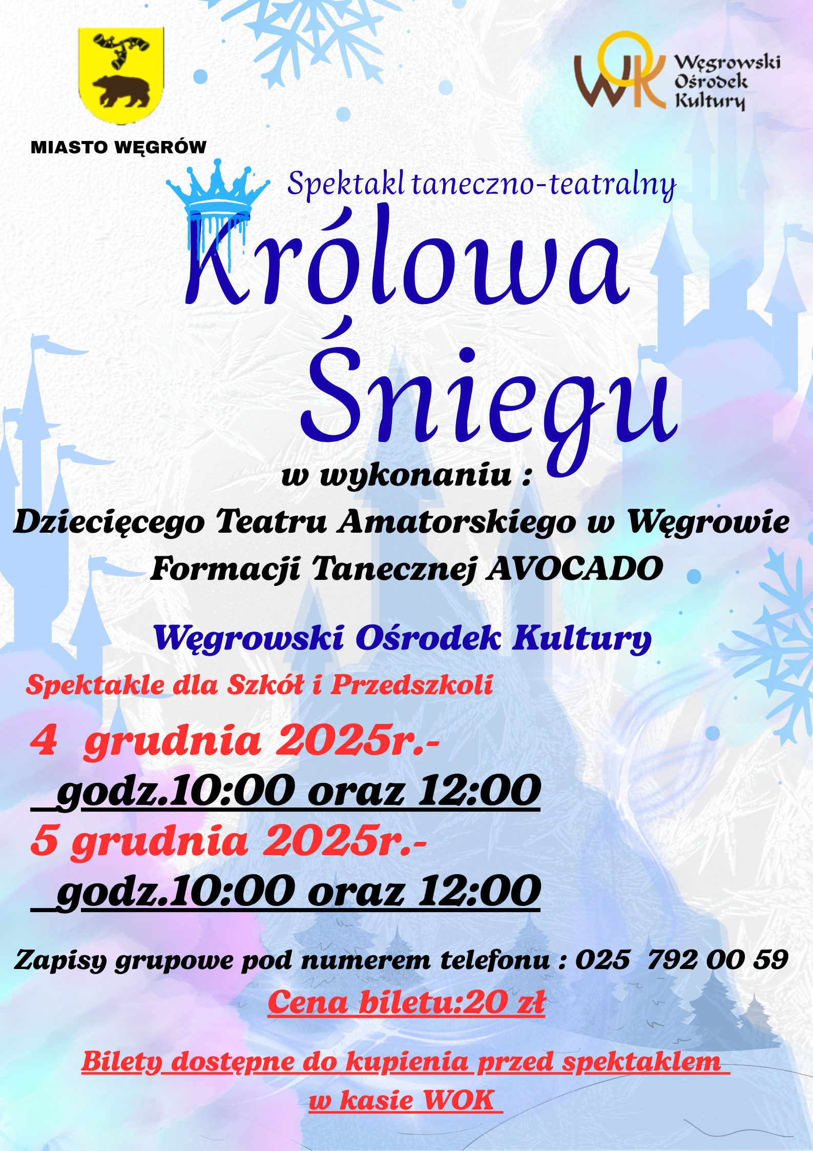 Spektakl taneczno - teatralny ,,Kr&oacute;lowa Śniegu